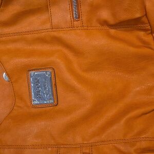 Nicole Miller Orange Shoulder Bag with Silver Accents